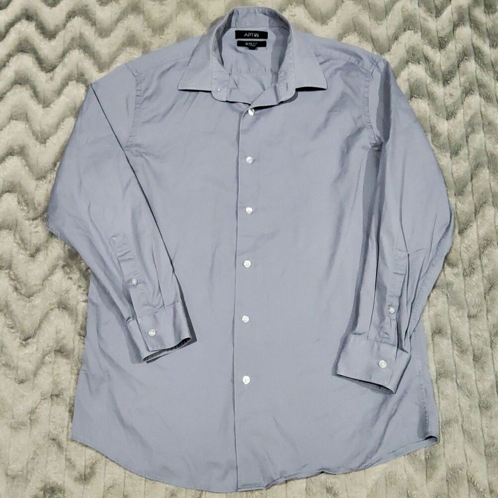 Apt 9 Mens Size 16 1/2 32/33 Gray Long Sleeve Button Up Shirt